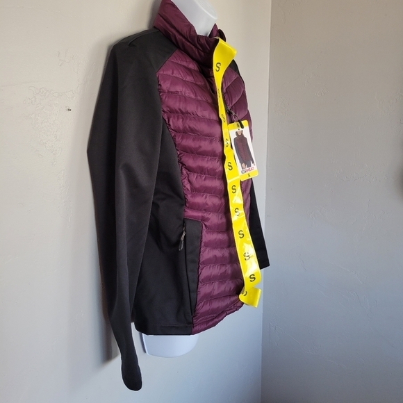 32° Heat NWT Potent Purple Puffer Jacket Long Sleeve Full Zip Quilted Pockets - Picture 4 of 7